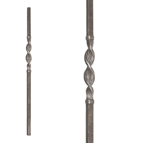 1-3/16" Forged Steel Newel P ost Ribbon Twist 47-1/4"H